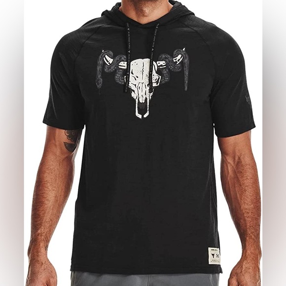 Under Armour | Shirts | Under Armour Mens Project Rock Charged Cotton Short  Sleeve Hoodie Size Xl | Poshmark